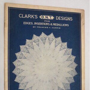 Antique Clark's ONT Designs Edges Insertions Medall pattern Book 9 1920 crochet